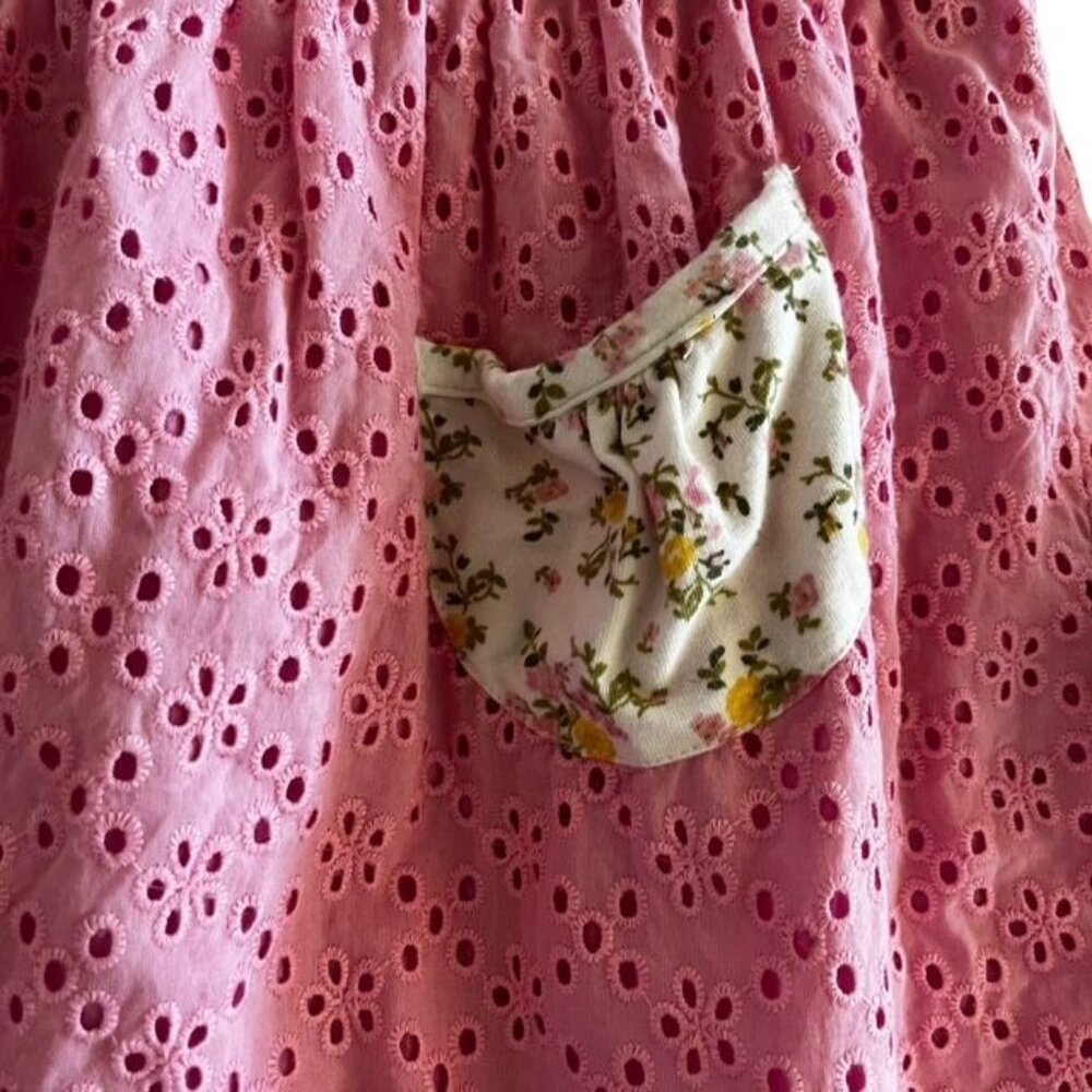 A.T.U.N. Pink Eyelet and Floral Girls Dress Size 6-7 Years - Picture 4 of 7